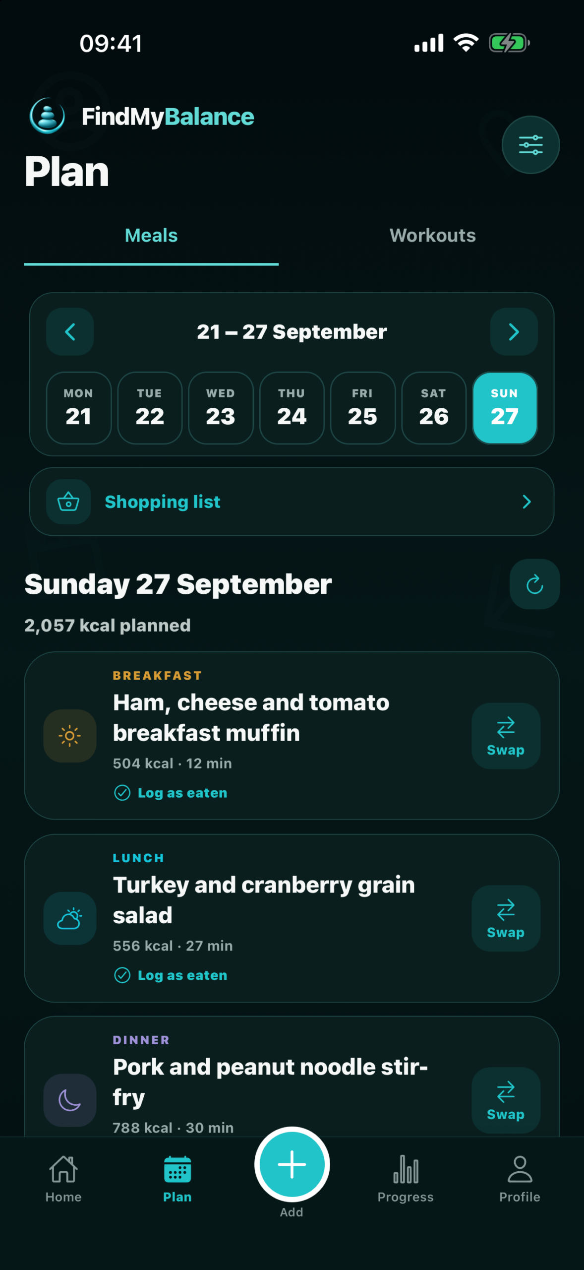 FindMyBalance meal plan